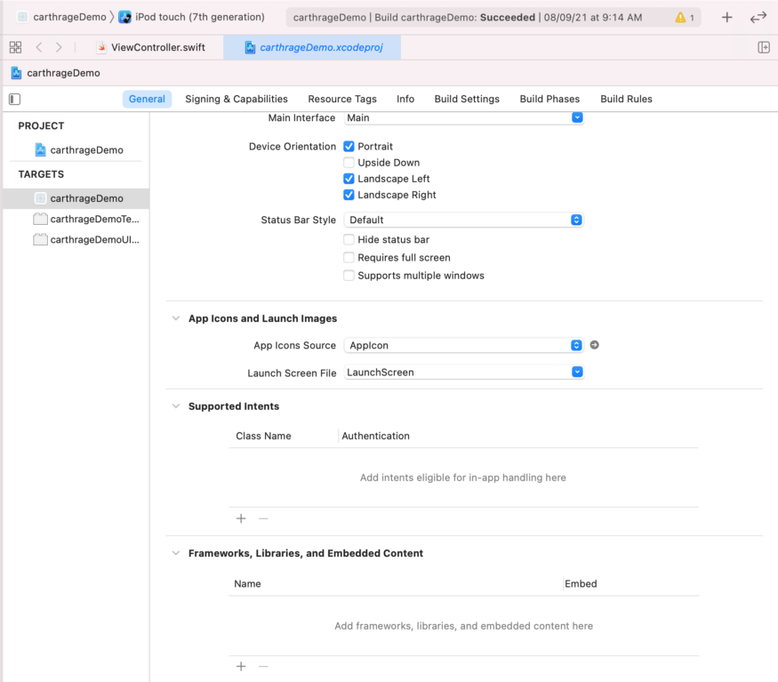 Xcode -> General -> Framework, libraries and embedded content > Drag and drop your .xcframework 