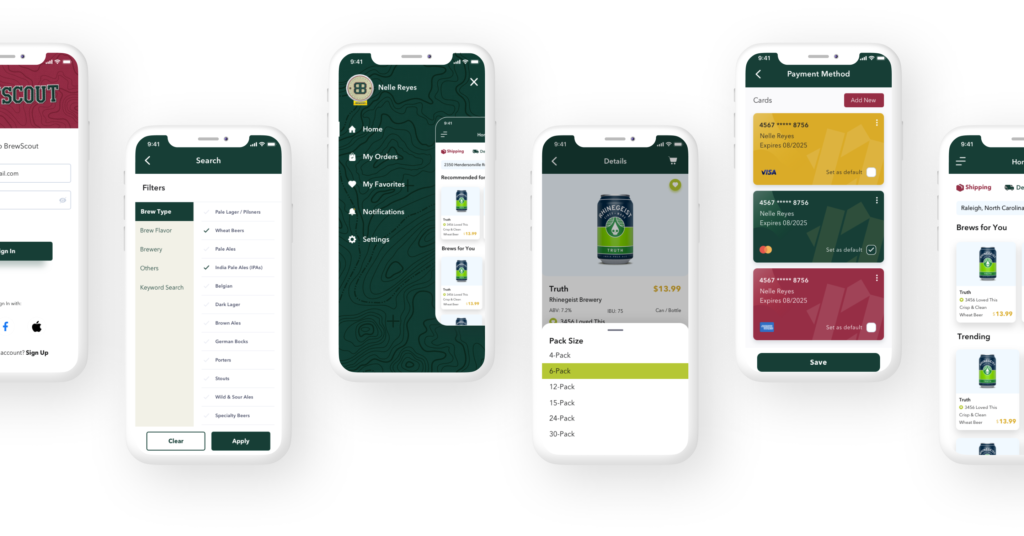 BrewScout's Craft Beer Application Screens