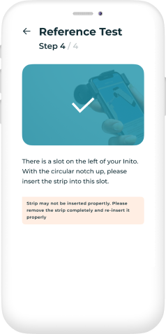 Insert Strips Screen of Mobile APP