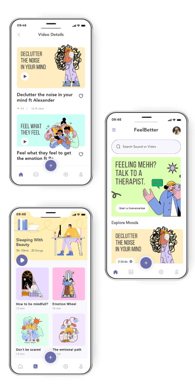 Mental Health Mobile App Screens